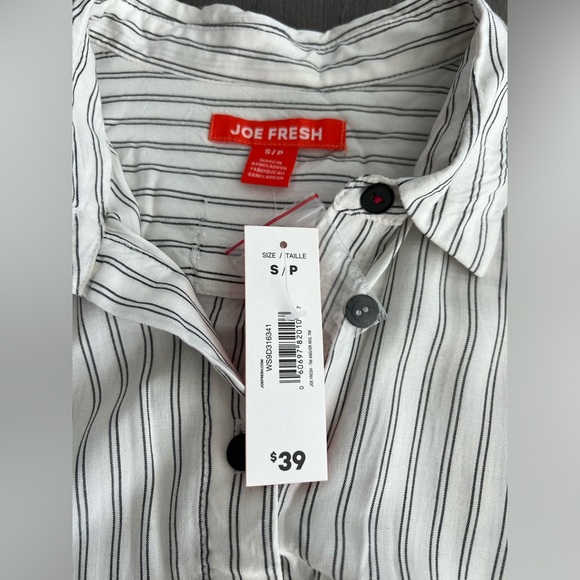 Chic Joe Fresh Black & White Striped Dress with Belt - Size S/P - Picture 3 of 7